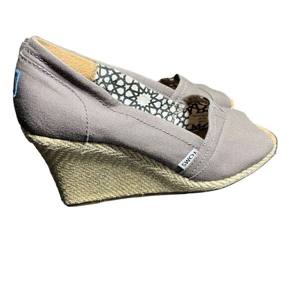 Tom’s Espadrille Peep Toe Wedge Heels Women’s 9.5 - Picture 3 of 9
